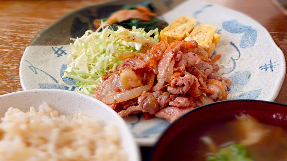 豚コマ炒め定食|プチテンよすさん