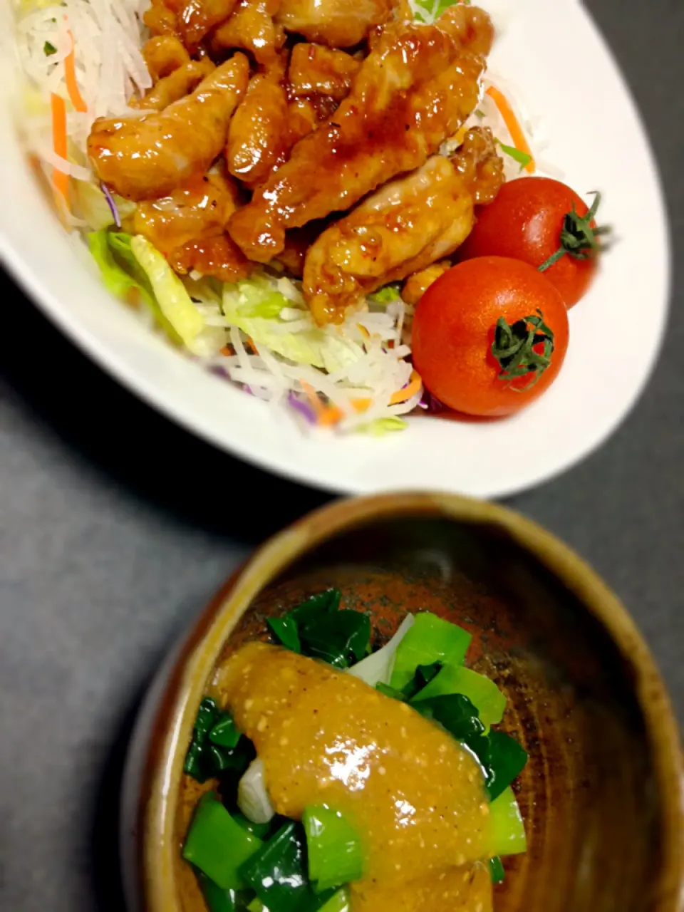 せせりのオイ炒め＆柚味噌おぬた|麻央さん