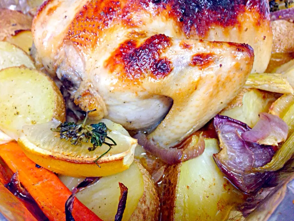 Roast Chicken inside apples|Yuko Sasakiさん