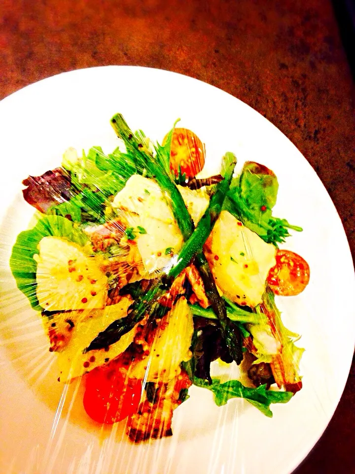 Snapdishの料理写真:Asparagus , panchetta & potato salad|kazuko Tsujiさん