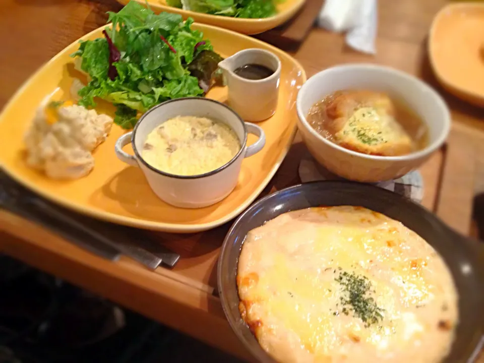 明太長芋グラタン・オニオンスープランチ|なつきさん