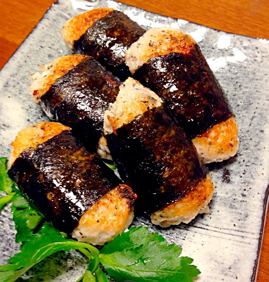 鳥ムネ肉とレンコンの磯辺焼き❗️ゆかり風味|チョス ♪さん