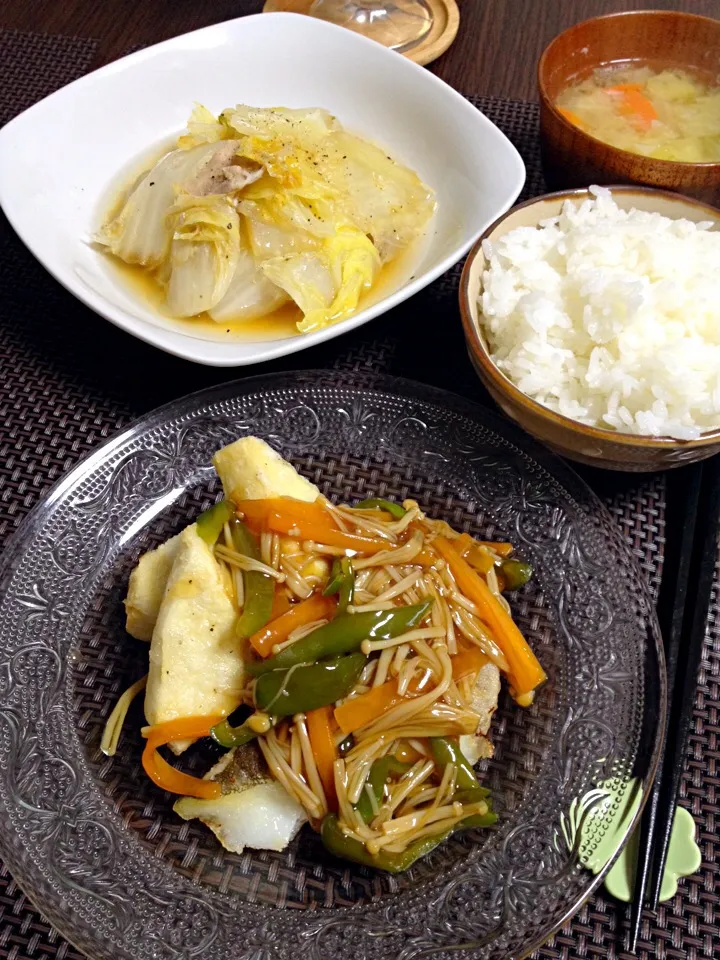 鱈と高野豆腐のあんかけの晩ご飯|mikaさん