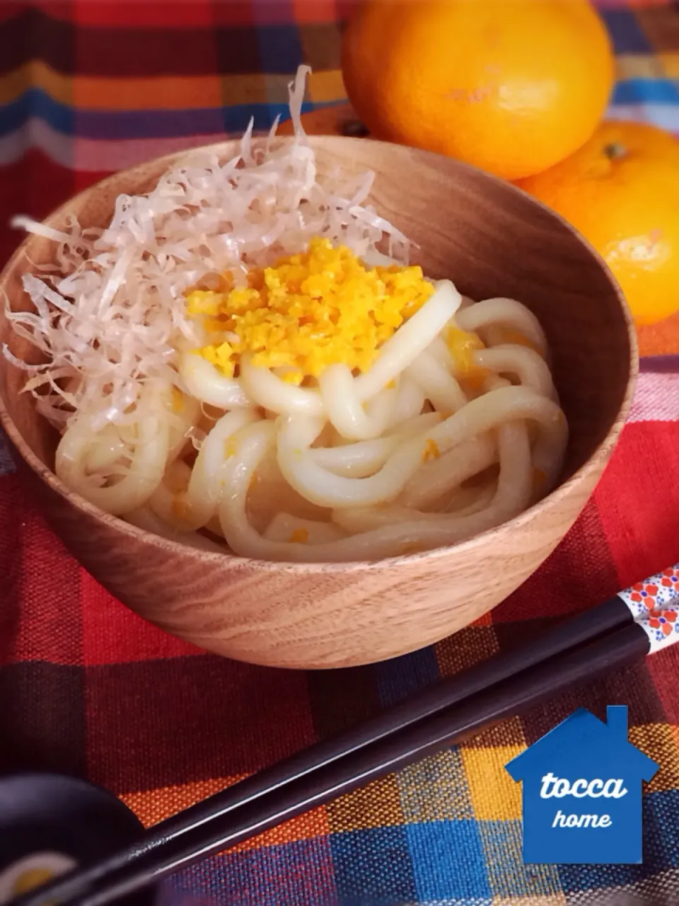 みかんうどん🍊✨みかんの皮は捨てずに食べましょう(๑´ڡ`๑)☝︎|toccaさん