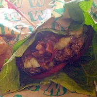 Snapdishの料理写真:Burger (with lettuce wrap instead of bun)|Shawna Rowleyさん