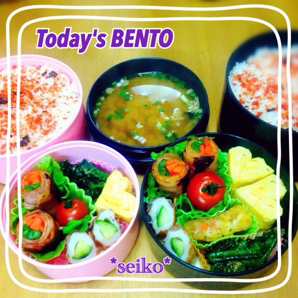 旦那さんと次女のお弁当☆ 2014.1.11|*seiko*さん