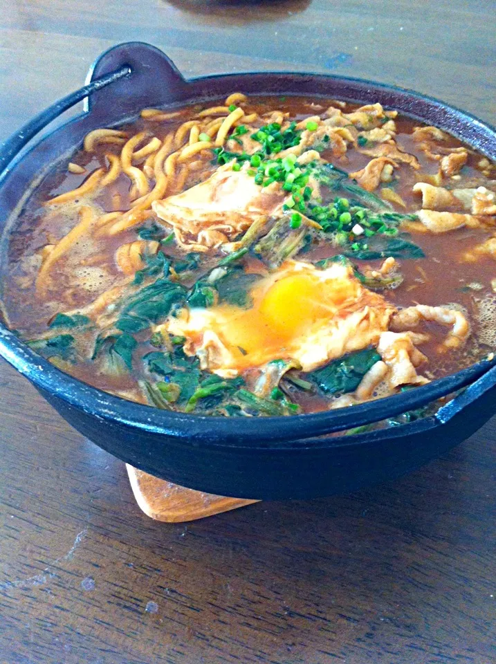 Snapdishの料理写真:t4の味噌煮込みカレーうどん|いよこ🍻さん