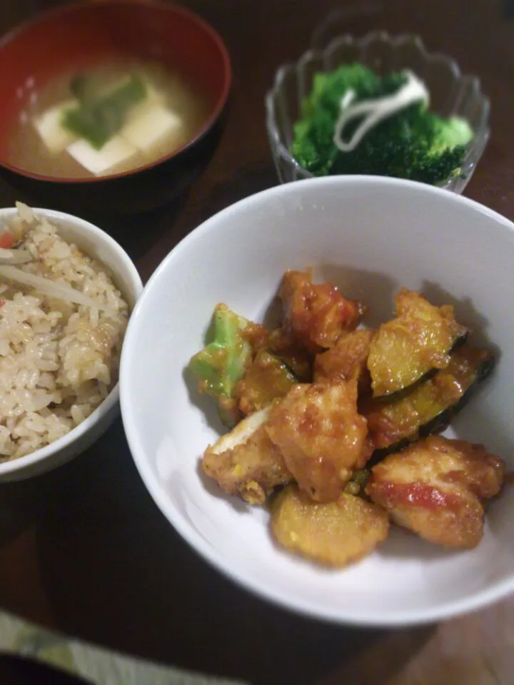 チキンとカボチャの甘酢和え|あやさん