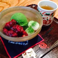 Snapdishの料理写真:抹茶あんみつ|ちびなつさん