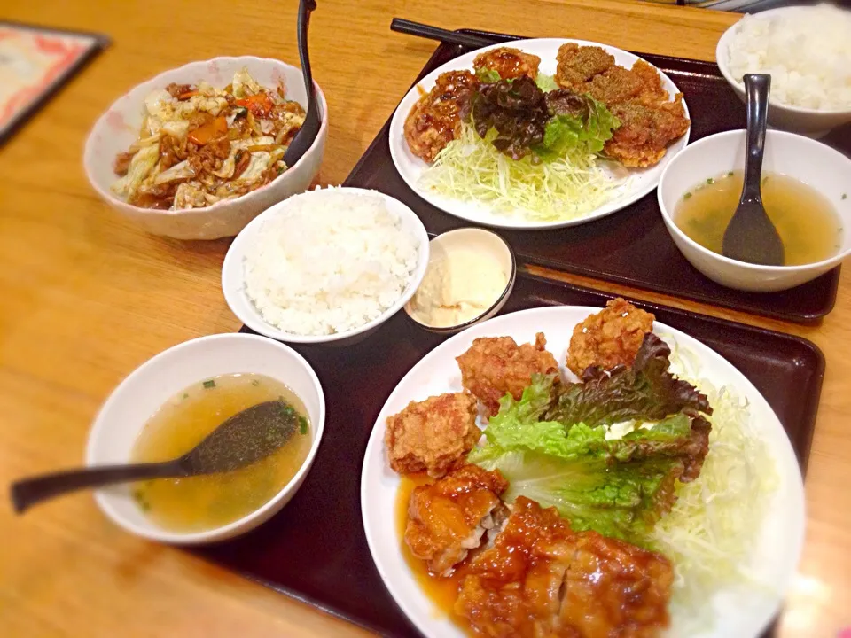 チキン南蛮ミックス定食Aとスタミナ揚げミックス定食Bと焼肉丼(小)|Michiru Shimadaさん