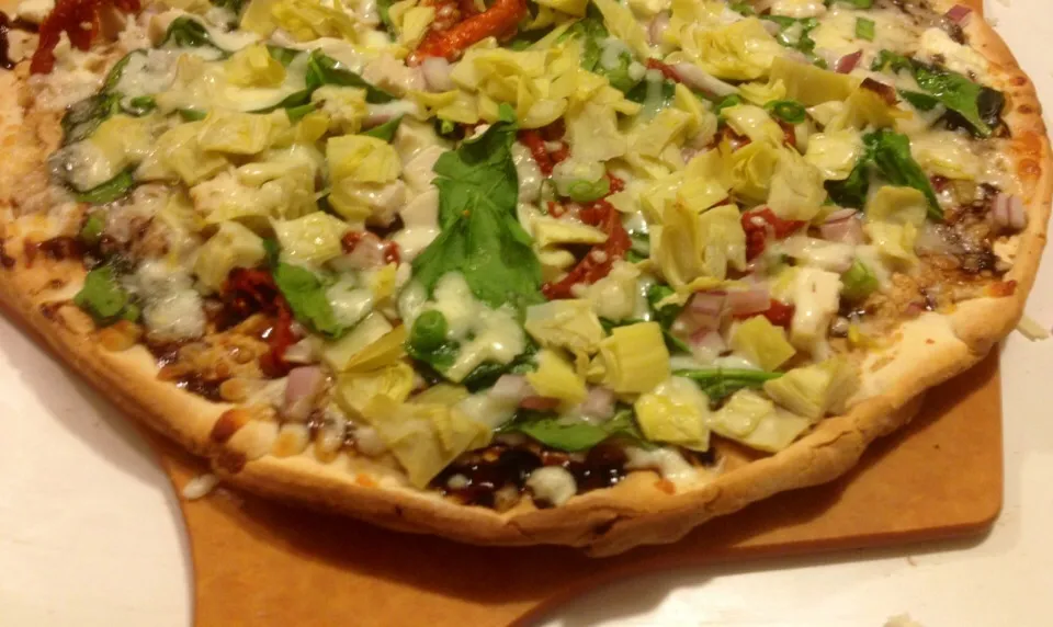 Spinach  Artichoke pizza|peggy waldonさん