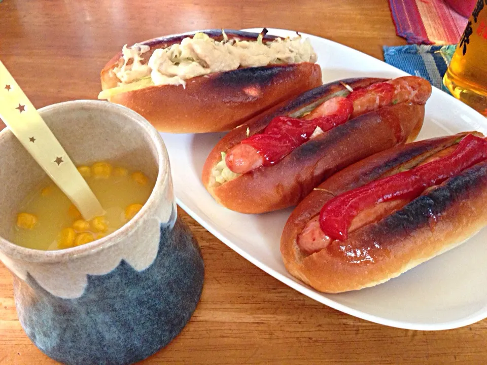 Snapdishの料理写真:ちょっと焦げ気味の朝食(^_^;)|すかラインさん