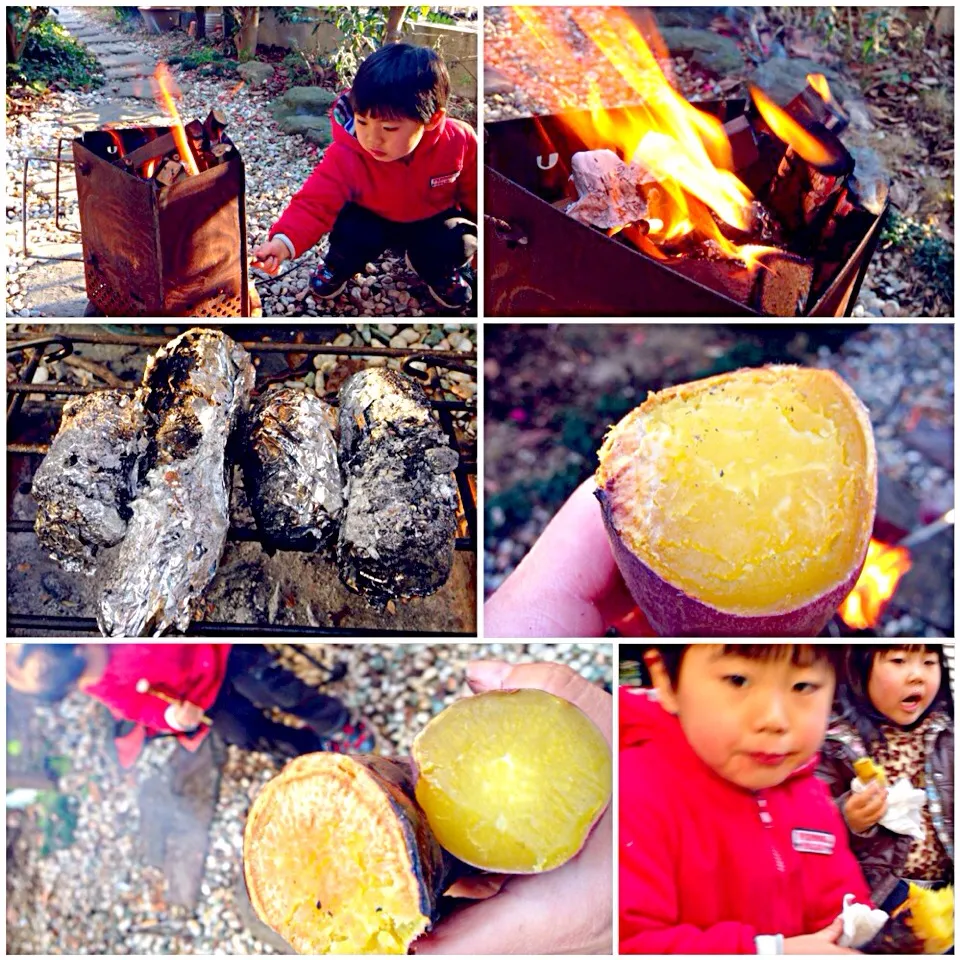 Sweet potatoes in the bonfire🔥焚き火で焼き芋🍠|🌈Ami🍻さん