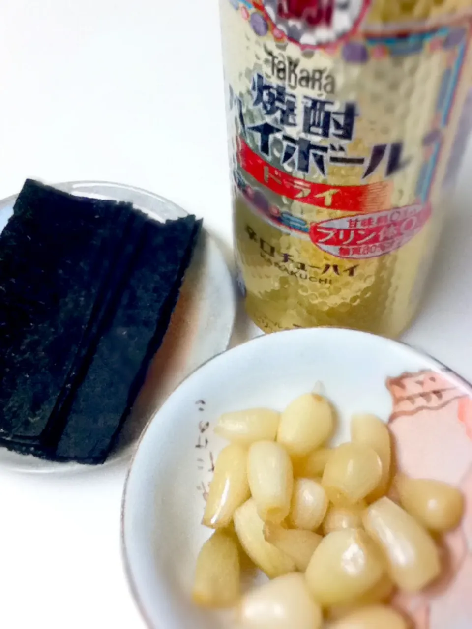 ただいまー！  で、まずは広島からのお気に入りらっきょと、鈴木さんオススメの味付け海苔でパイイツNOW！！|Yasuharuさん