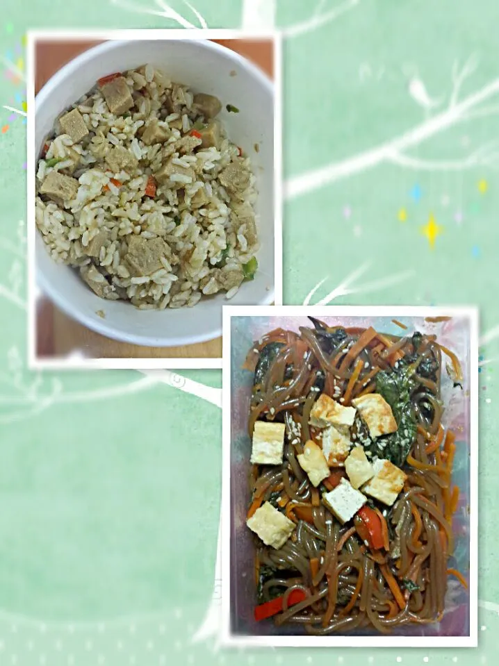 Day 1 TheSexyChef Vegetarian Lunch (I Can't believe it's not sisig rice bowl) and Dinner (Vegetarian Jap Chae)|enihsさん