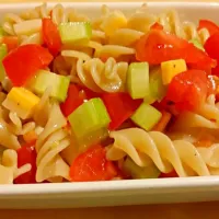 Fusilli Salad with celery, tomatoes, cheese|Junga Yooさん