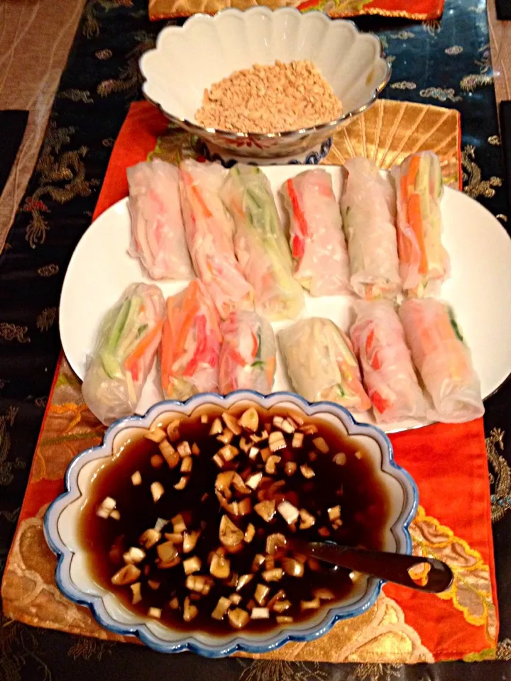 My original fresh lumpia with nuts n sauce|Bonjhing Comiaさん