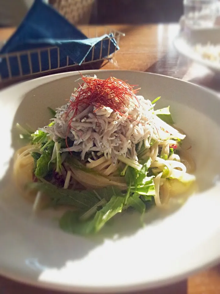 しらすと青さ海苔のペペロンチーノ|ぱうろさん