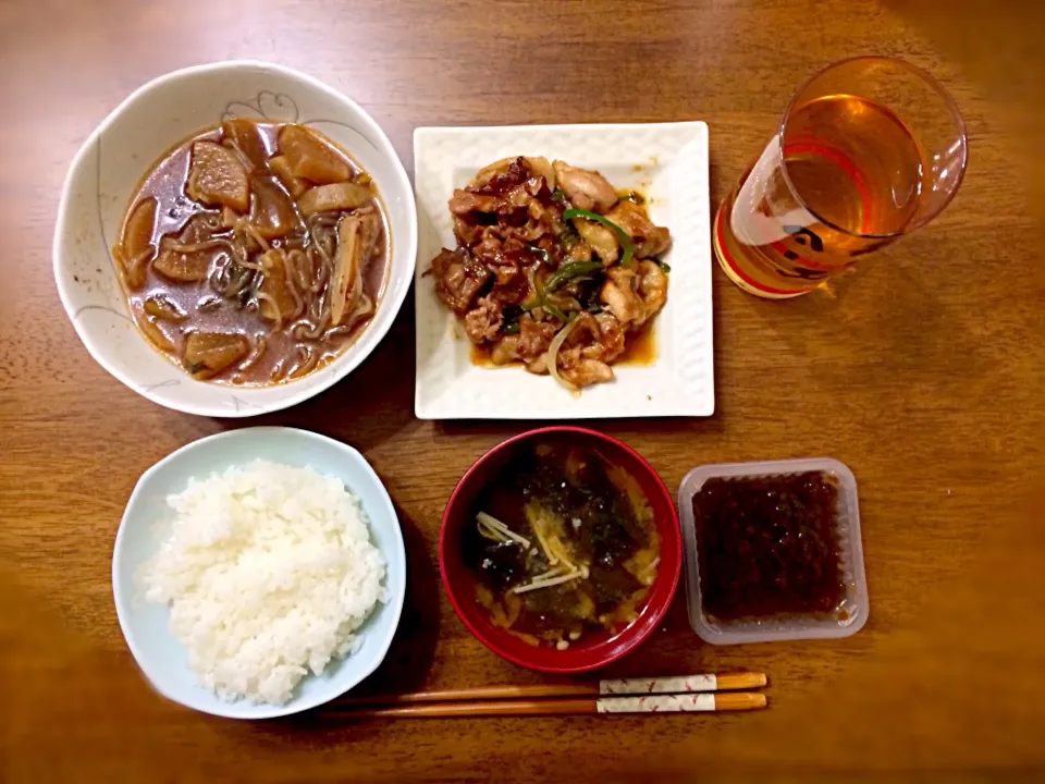 鶏肉と豚肉のニンニク醤油炒め🍳|Sato5さん