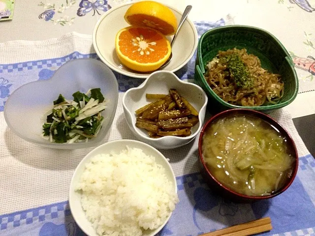 Snapdishの料理写真:切り干し大根ともやしのすき焼き風ご飯☆vegan|みよこさん