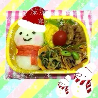 Snapdishの料理写真:寒い！！ そんな日のお弁当は 雪だるまくん♡♡|和佳さん