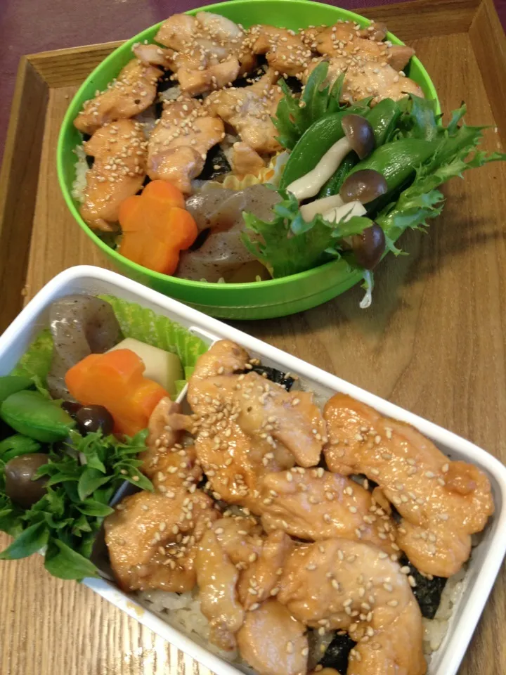 2人弁当🍀とり丼|よよさん