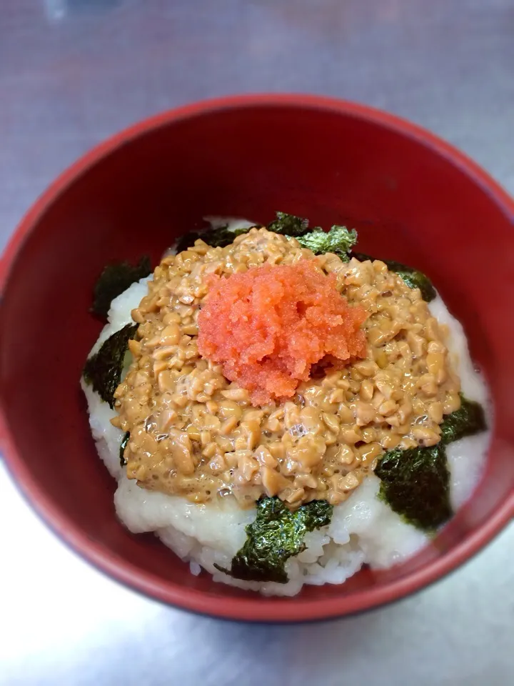 山かけ納豆丼 明太子のせ|まさひろさん