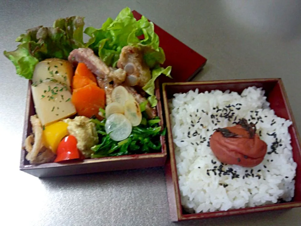 Snapdishの料理写真:ポトフの具でお弁当。|Tamura Yukariさん