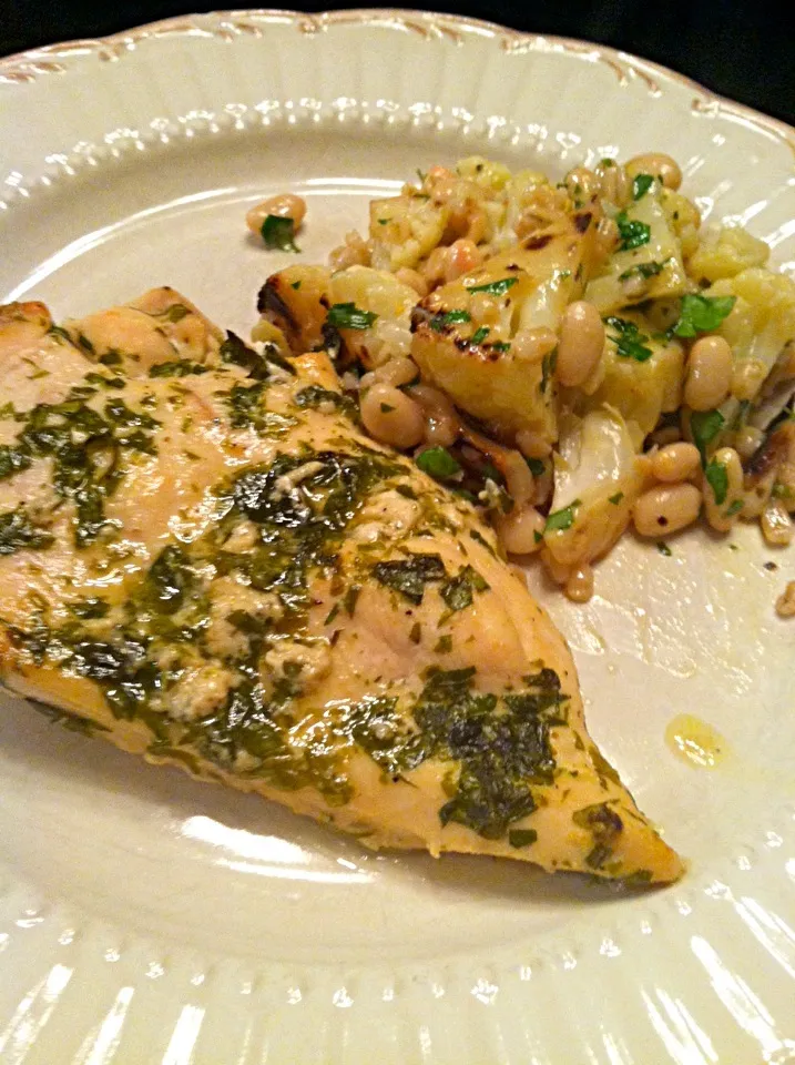 Lemon Chicken and Roast Cauliflower-Barley Salad|K Goodnessさん