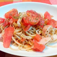 魚介類とトマトの冷製パスタ|ないこまんさん