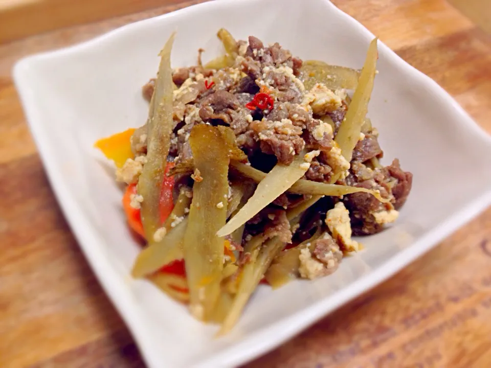 ごぼうと牛肉の煮物|ハマカワさん