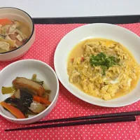 切り干し大根の卵とじ、韓国スープ、さつま揚げの煮物|ゆりさん