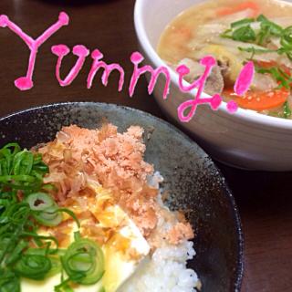 花のずぼら飯の明太子豆腐ご飯 トミーサク Snapdish スナップディッシュ Id Uzktha