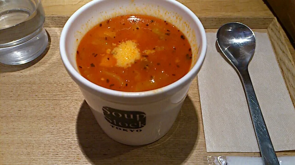 Snapdishの料理写真:Soup Stock Tokyoの豚トロとトマトのスープ|あゆみさん