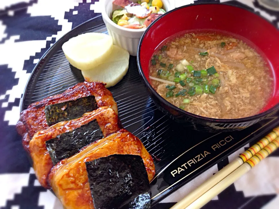 Snapdishの料理写真:焼きもち朝膳|maipuさん