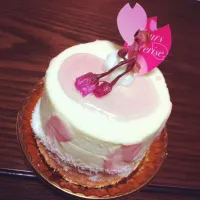 Snapdishの料理写真:桜レアチーズケーキ♡|yukichiruさん