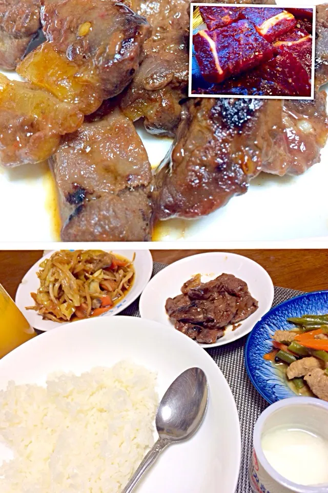 Snapdishの料理写真:My lunch for today ... First time to try Whale meat 😍😋|analynさん