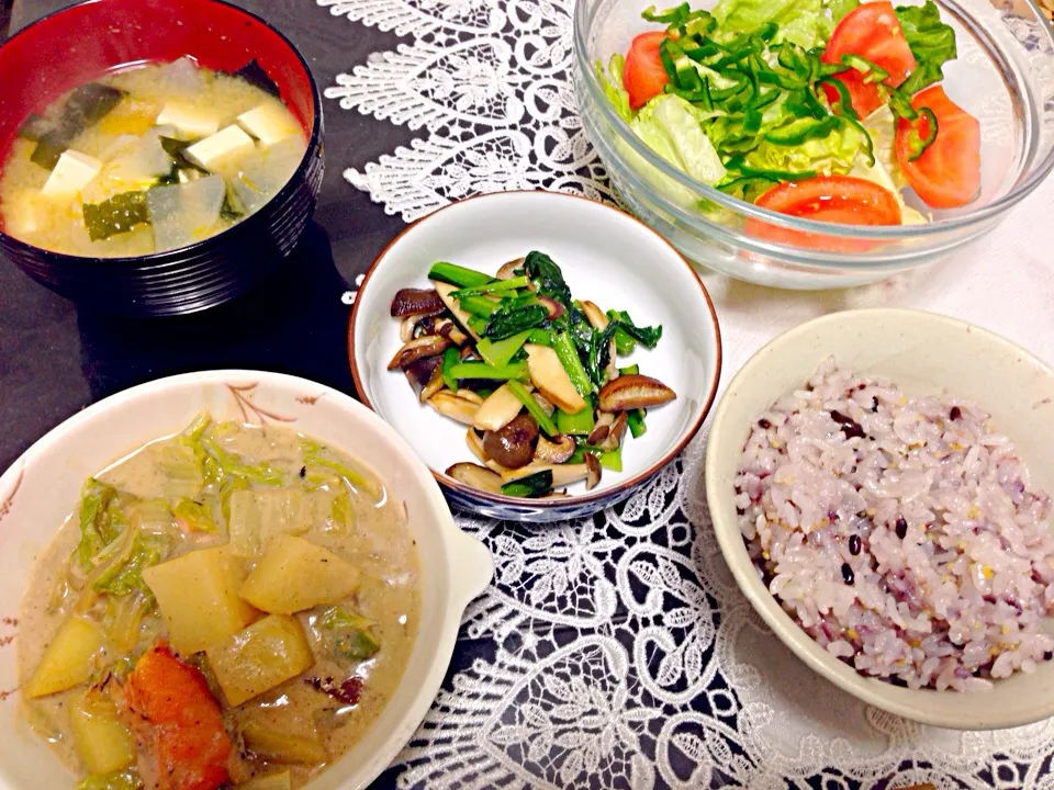 鮭と野菜のクリーム煮の晩ご飯|やすさん