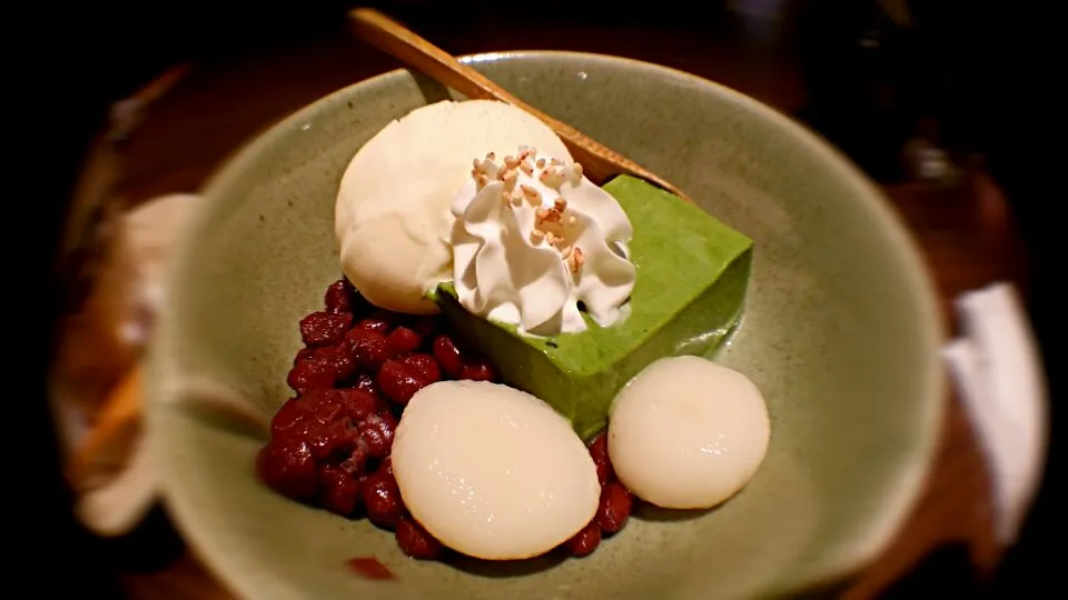 green tea pudding and ice cream!|Ernさん