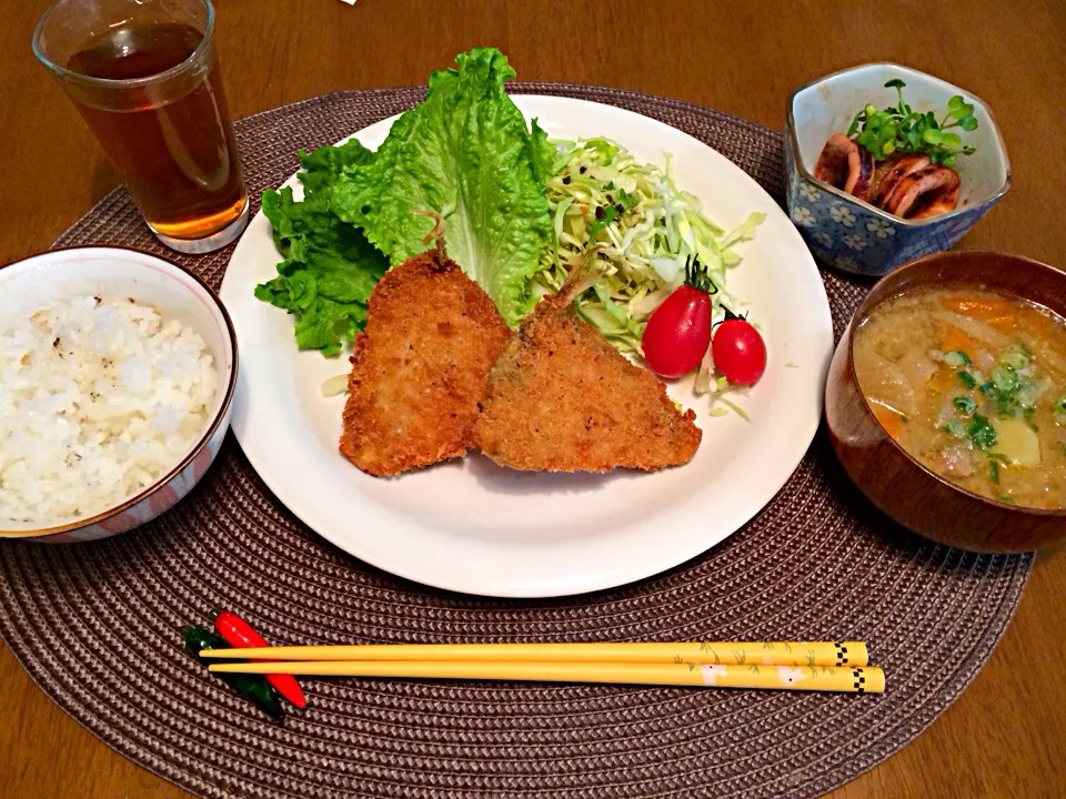 アジフライといかの煮付け|ゆうかさんさん