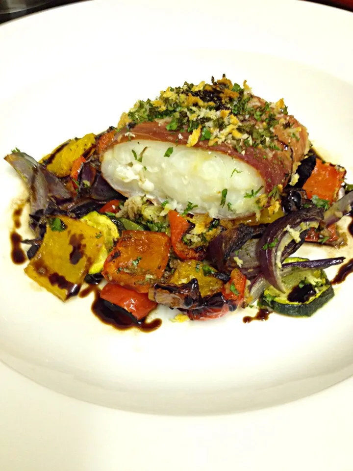 Roasted Cod with Parma Ham and Peppers|Steve Pountneyさん