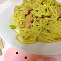 my pasta carbonara wt avocado|Mimi Booさん