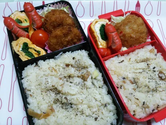 1月19日　高校生男子＆中学生女子弁当　センター二日目応援弁当|クッキングおやぢさん