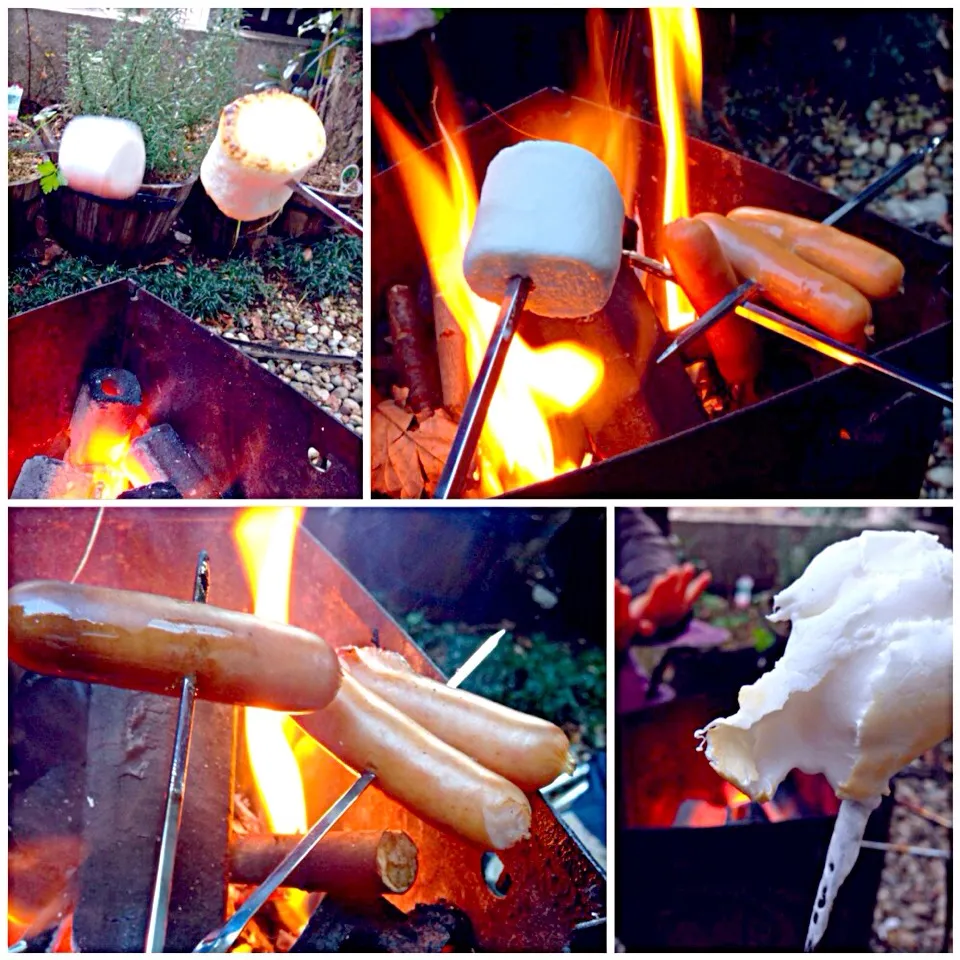 Marshmallow&Sausage in the bonfire🔥焚き火でﾏｼｭﾏﾛ&ｿｰｾｰｼﾞ|🌈Ami🍻さん