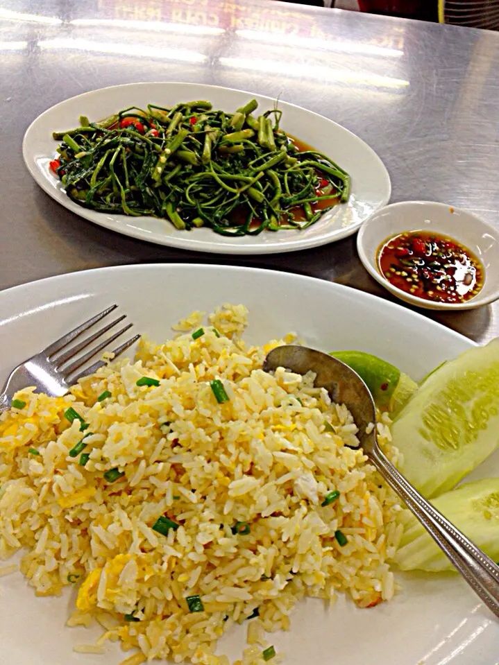 crab fried rice and stir-fried veg|Cloudy Gさん