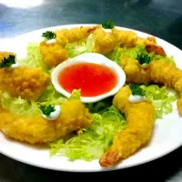 Beer batter Fried shrimp appetizer|HKさん