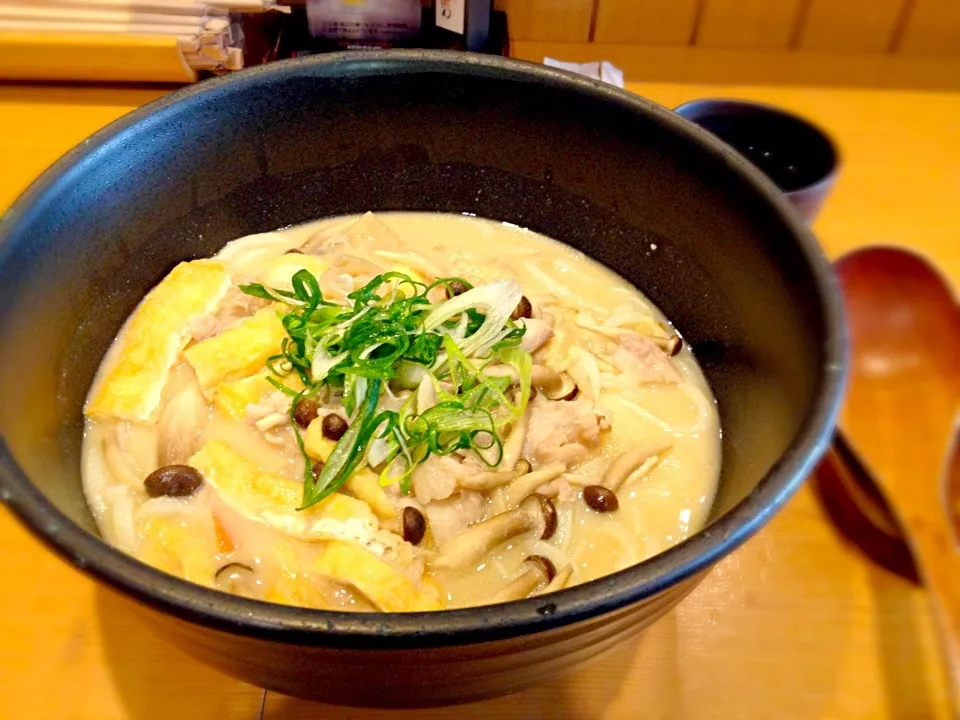 Snapdishの料理写真:根菜と豚の粕汁うどん|mayuさん