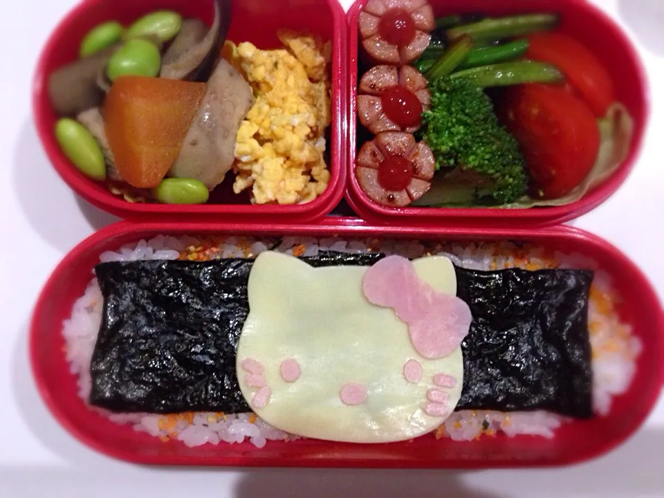 Snapdishの料理写真:お弁当〜キティーちゃん〜|美羽さん