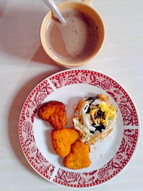 Snapdishの料理写真:naget, telo n milo... 2nd day...acah2 diet...haha|CTNorshamimiさん