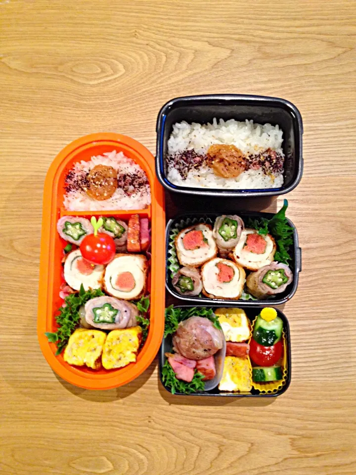 Snapdishの料理写真:明太ササミカツ＊親子弁当♪|hiromiさん